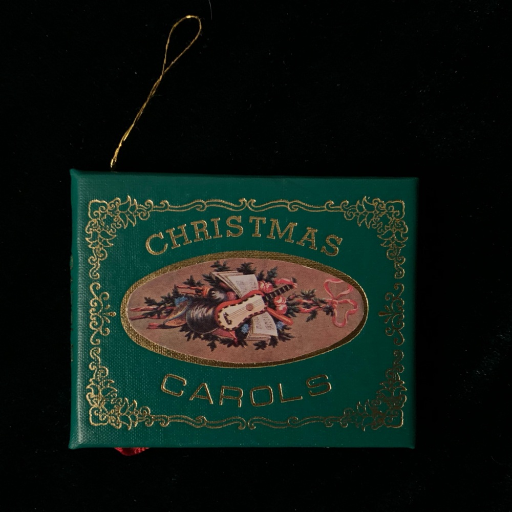 Vintage Christmas Carols Mini Book Ornament (~3") - Picture 8 of 9